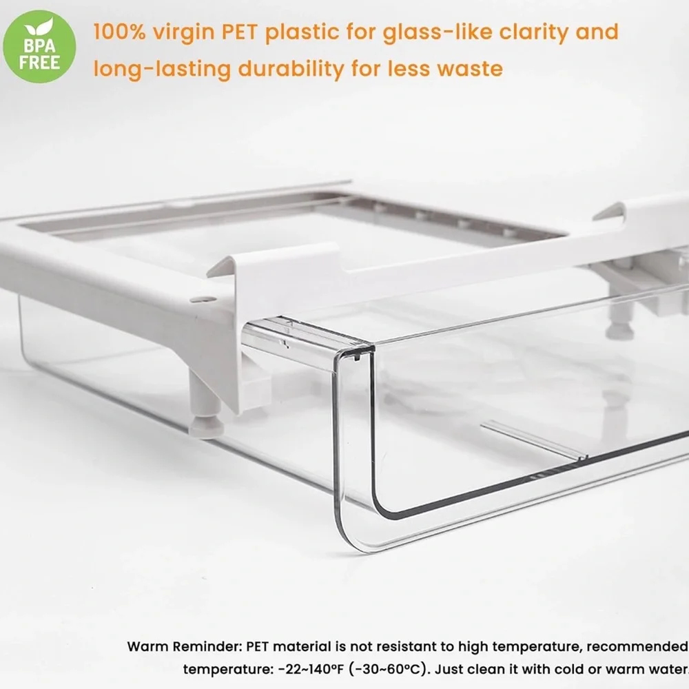 Set of 2 “Under Shelf” White and Clear Storage Drawer NEW